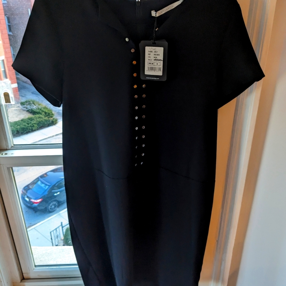 Lauren Vidal NWT black shift dress size S